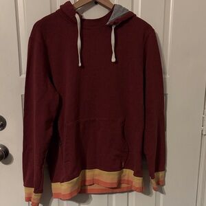 Chubbies loungewear Burgundy Hoodie with Striped Hem pineapple medium